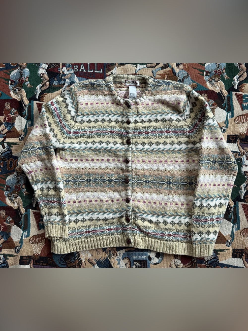 Vintage 90s Women’s Tiara International Grandma Knitted Cardigan